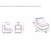 Modular garden armchair made of polyethylene Puquina