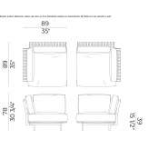 Garden armchair in fabric with fire-resistant padding Armadale