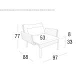 Garden armchair with armrests Haanrade