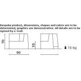 Narożny fotel poliuretanowy segmentowy z podłokietnikami Lallaing