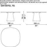 Garden table with cement base and cement/stoneware top Oolitic