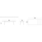 Extendable rectangular table in die-cast aluminum Tulfes