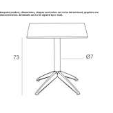 Folding polypropylene garden table with 4-star base Boituva