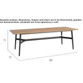 Rectangular garden table made of teak wood with a metal structure Swierzno