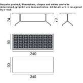 Rectangular garden table with a perforated sheet top Proceno