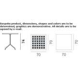 Square, perforated metal garden table Proceno