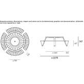 Round picnic table with integrated benches Hueneja