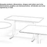 Folding rectangular steel table Reano