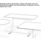 Składany prostokątny stalowy stół Reano