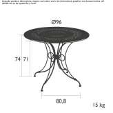 Round steel garden table Rossbach