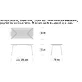 Rectangular garden table made of steel and wood Apulo