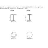 High table with 3-spoke base Agassiz