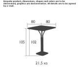 Square aluminum high table Tutana