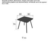 Square aluminum garden table Tutana