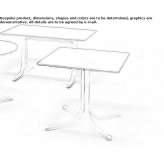 Folding square steel table Reano