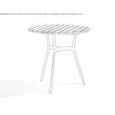 Round garden table made of aluminum and wood Mullsjoe