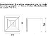Square wooden garden table Scilla