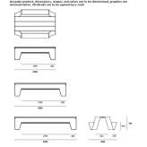 Powder-coated aluminum picnic table with integrated seats Losheim