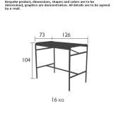 Rectangular aluminum high table Tutana