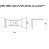 Rectangular wooden garden table Scilla