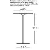 Round high table made of HPL Oppurg