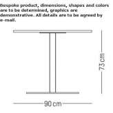 Square steel table Circle