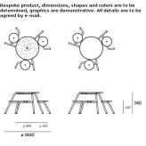 Round metal picnic table with integrated seats Coban