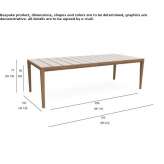 Rectangular garden table in glazed porcelain Jicolapa