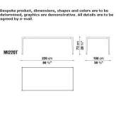 Rectangular aluminum garden table Poptun