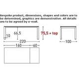 Powder-coated extendable rectangular aluminum table Mansue