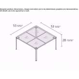 Square garden table made of glass and stainless steel Candia