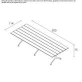 Rectangular garden table made of aluminum and wood Mougon