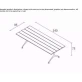 Rectangular garden table made of aluminum and wood Mougon