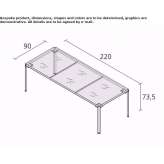 Rectangular garden table made of glass and stainless steel Candia