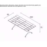 Folding rectangular garden table in aluminum and wood Mougon