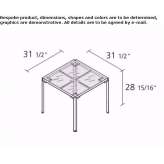 Square garden table made of glass and stainless steel Candia