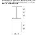 Square garden table with 4-star base Jirnsum