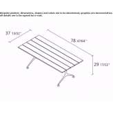 Rectangular garden table made of aluminum and wood Mougon