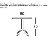 Square table with 4-star base Gerald