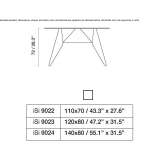 Rectangular steel garden table Ginestra