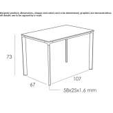 Rectangular, stackable aluminum garden table Gostinu