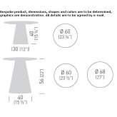 Low round coffee table in technopolymer Dolice