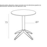 Round polypropylene garden table with a 4-star base Boituva