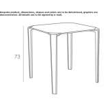 Square garden table made of polypropylene, stackable Umurlu