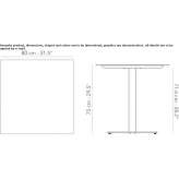 Square powder-coated aluminum table Gavojdia