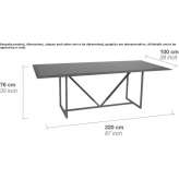 Wooden and aluminum garden table Volterra