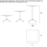 Square garden table with 4-star base Maqueda