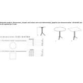 Round, aluminum high table with a drop-top Sesma