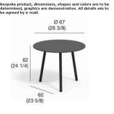 Low, round garden table made of teak wood Pavie