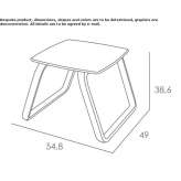 Square aluminum garden table with sled base Rickert